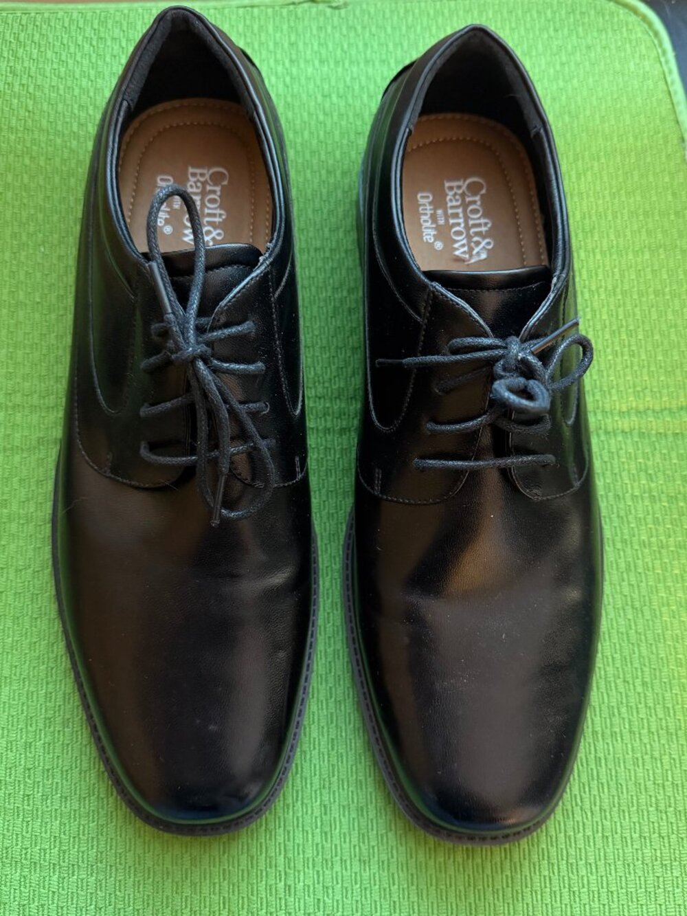 Mens Black Oxford Dress Shoes - 10 Medium - Ortholite Cushioning